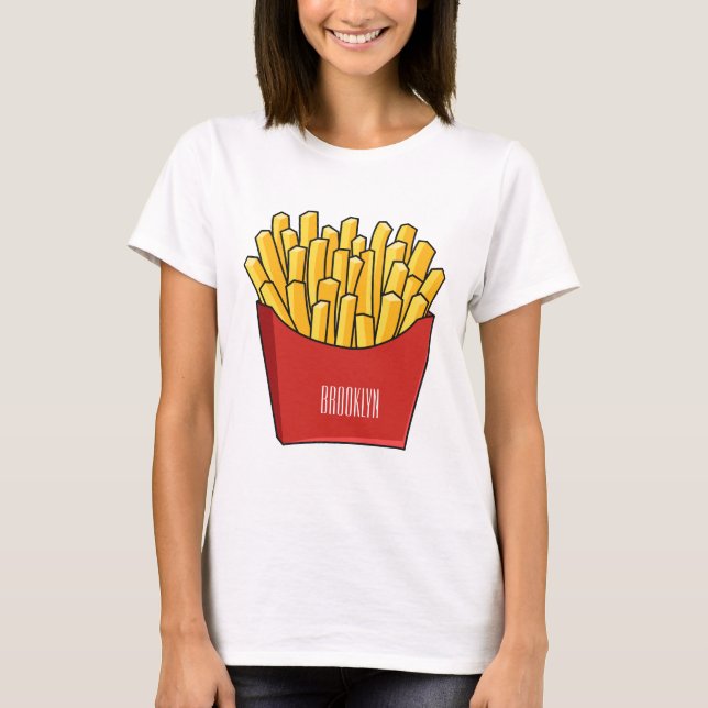 tecknad för fransk fries- t shirt (Framsida)