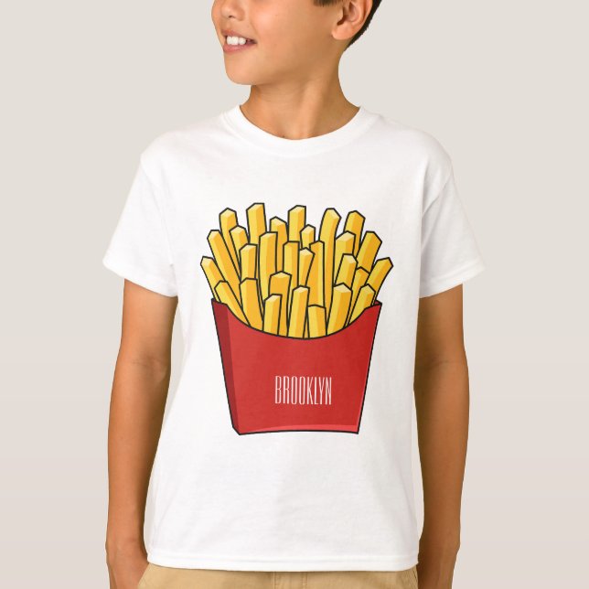 tecknad för fransk fries- t shirt (Framsida)