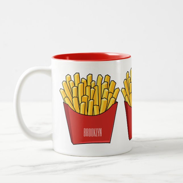 tecknad för fransk fries- Två-Tonad mugg (Vänster)