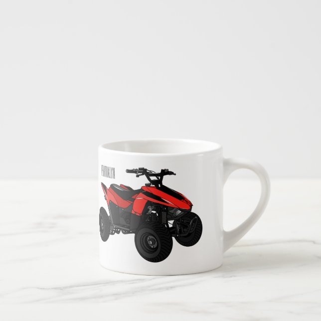 Tecknad för fyrhjuling espressomugg (Höger)