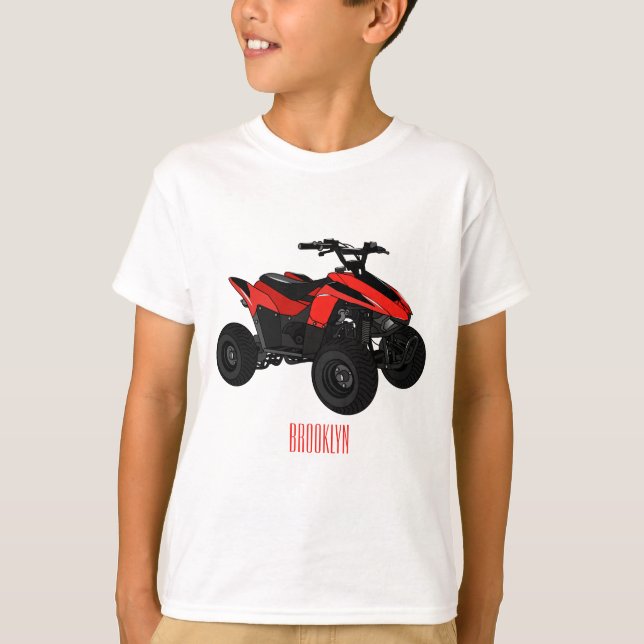 Tecknad för fyrhjuling t shirt (Framsida)