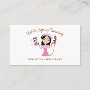 Tecknad för Girl Mobile Tanning Makeup Visitkort