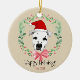 Tecknad för glad helgSanta hund Julgransprydnad Keramik