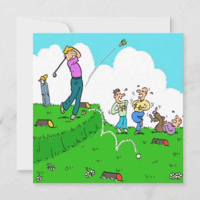 Tecknad för Golfer Tee Off-fel (Framsida)