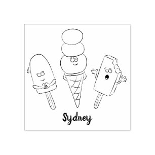 Tecknad för gräddkräm i lustig glass stämpel