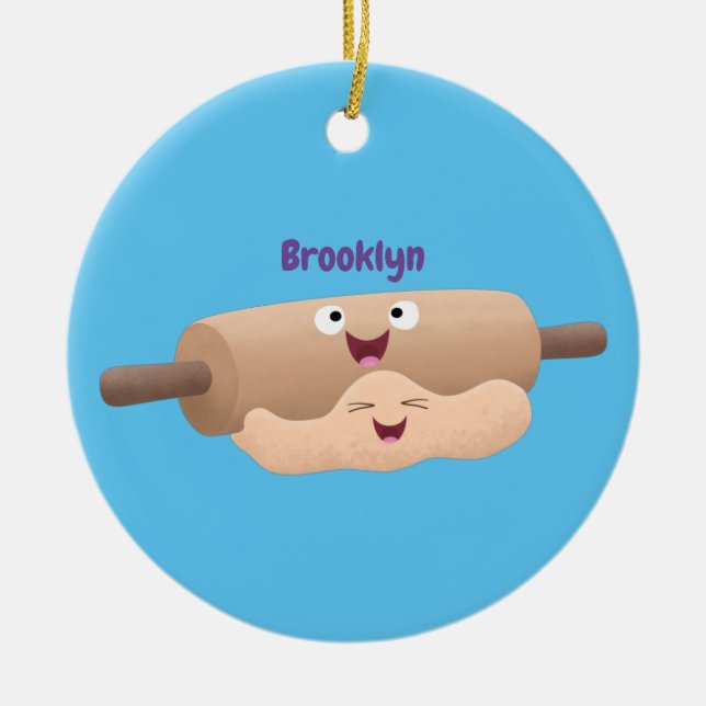 Tecknad för gräddstift och degdegbakning julgransprydnad keramik (Framsidan)