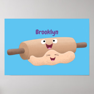 Tecknad för gräddstift och degdegbakning poster