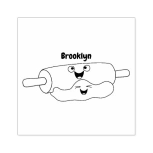 Tecknad för gräddstift och degdegbakning stämpel