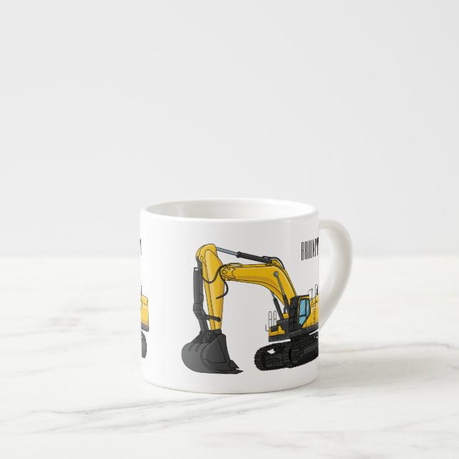 Tecknad för grävmaskiner espressomugg (Framsida höger)