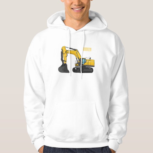 Tecknad för grävmaskiner hoodie (Framsida)