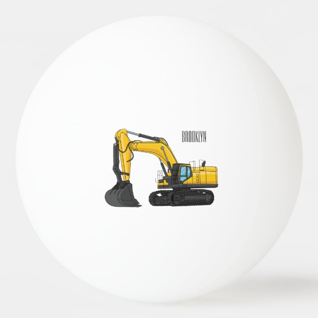 Tecknad för grävmaskiner pingisboll (Framsidan)