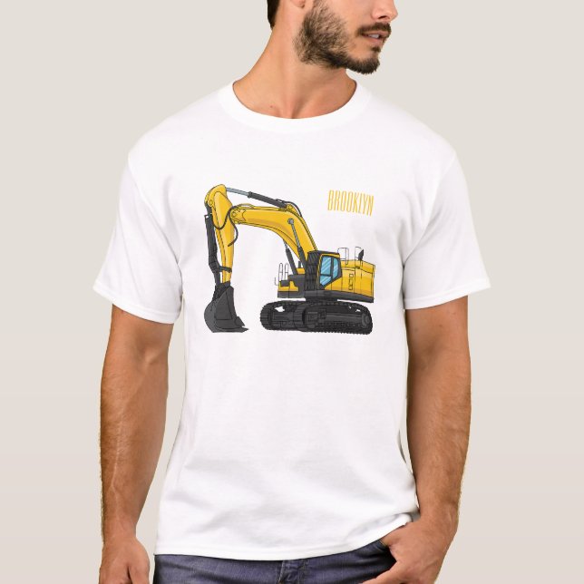 Tecknad för grävmaskiner t shirt (Framsida)