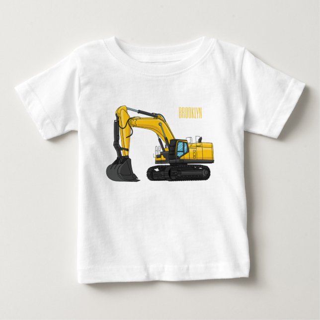 Tecknad för grävmaskiner t shirt (Framsida)