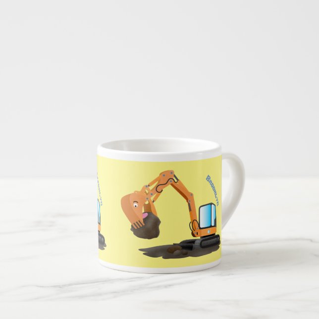 Tecknad för grävning av orange i Cute Espressomugg (Framsida höger)