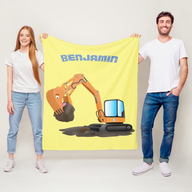 Tecknad för grävning av orange i Cute Fleecefilt (På plats)