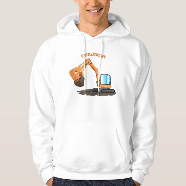 Tecknad för grävning av orange i Cute Hoodie (Framsida)