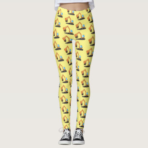 Tecknad för grävning av orange i Cute Leggings