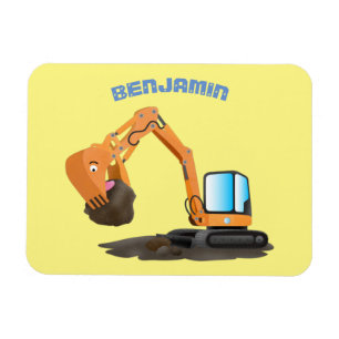 Tecknad för grävning av orange i Cute Magnet