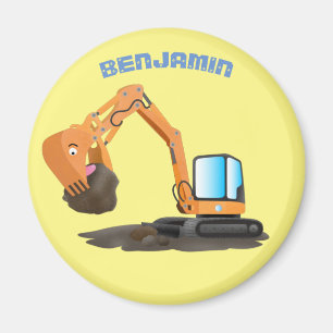 Tecknad för grävning av orange i Cute Magnet