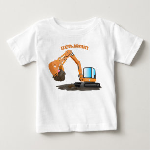 Tecknad för grävning av orange i Cute T Shirt