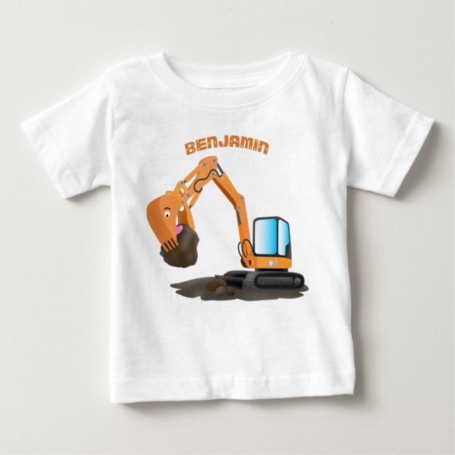 Tecknad för grävning av orange i Cute T Shirt (Framsida)