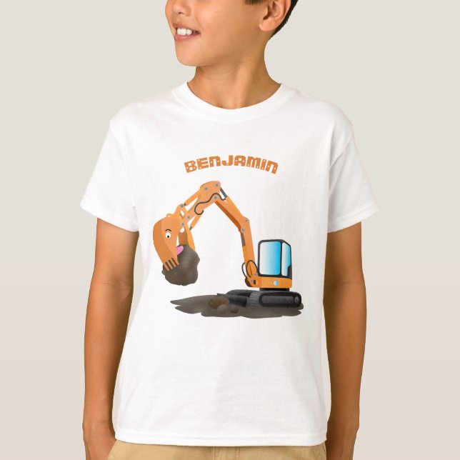 Tecknad för grävning av orange i Cute T Shirt (Framsida)