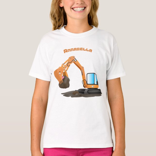 Tecknad för grävning av orange i Cute T Shirt (Framsida)