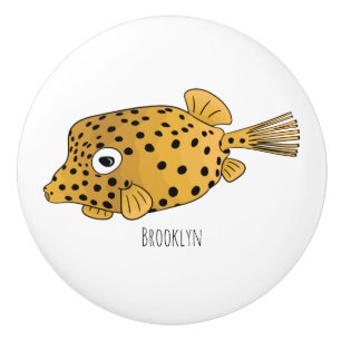 tecknad för gult boxfish- illustration knopp