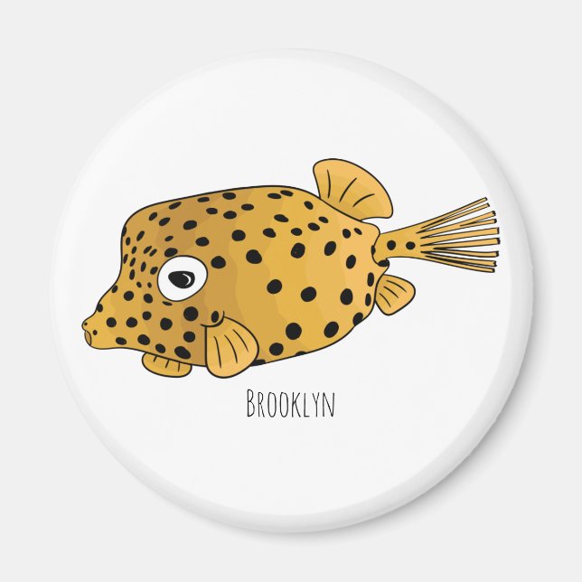 tecknad för gult boxfish- illustration magnet (Framsidan)