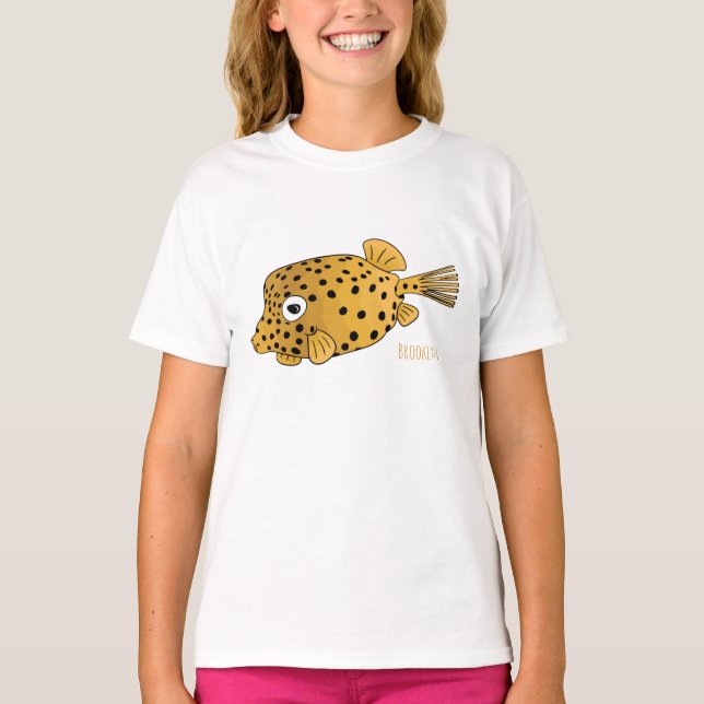 tecknad för gult boxfish- illustration t shirt (Framsida)