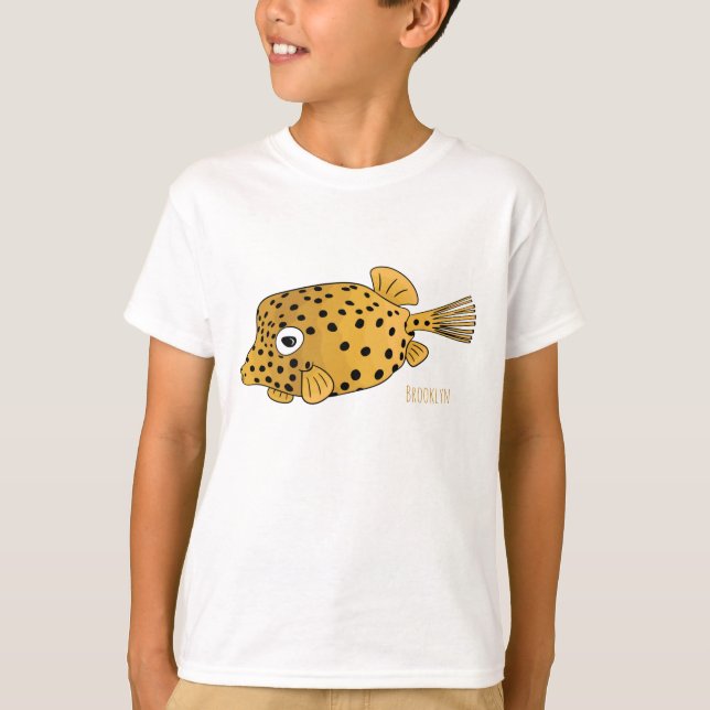 tecknad för gult boxfish- illustration t shirt (Framsida)