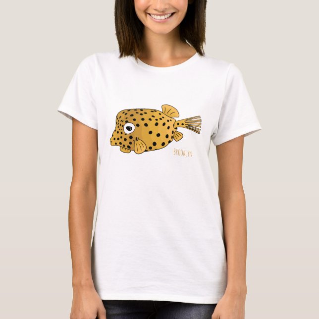 tecknad för gult boxfish- illustration t shirt (Framsida)