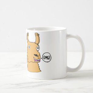 Tecknad för hand plockade för dramaLlamamugg Kaffemugg