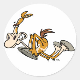 Tecknad för häst runt klistermärke