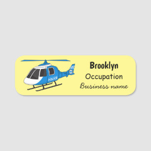 Tecknad för helikopterhelikopterhelikopter för kav namnbricka