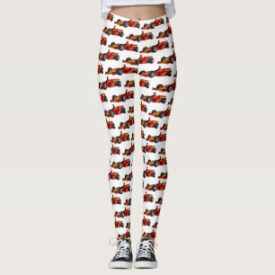 Tecknad för höghastighetsbilar med tävla leggings