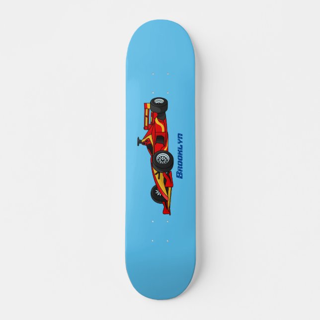 Tecknad för höghastighetsbilar med tävla  mini skateboard bräda 18,5 cm (Framsida)