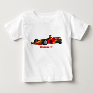 Tecknad för höghastighetsbilar med tävla t shirt
