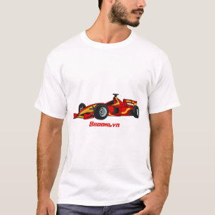 Tecknad för höghastighetsbilar med tävla t shirt