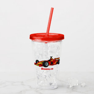 Tecknad för höghastighetsbilar med tävla  take away mugg