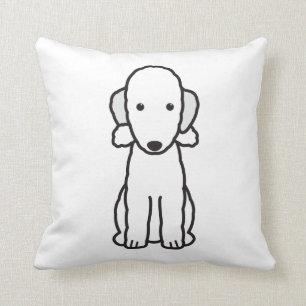 Tecknad för hund för Bedlington Terrier Kudde