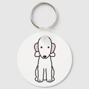 Tecknad för hund för Bedlington Terrier Nyckelring