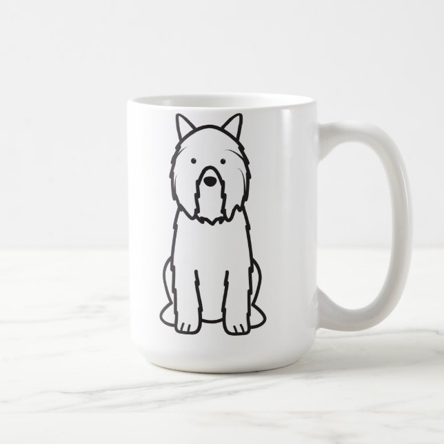 Tecknad för hund för Bouvier des Flandres Kaffemugg (Höger)