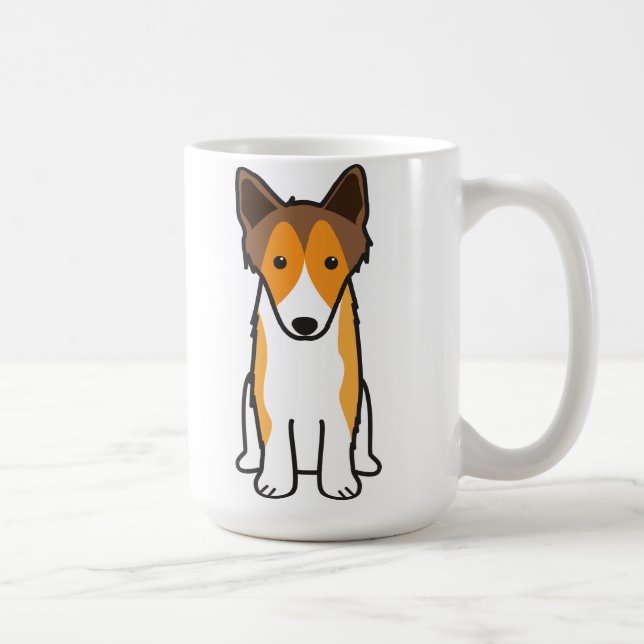 Tecknad för hund för Shetland Sheepdog Kaffemugg (Höger)