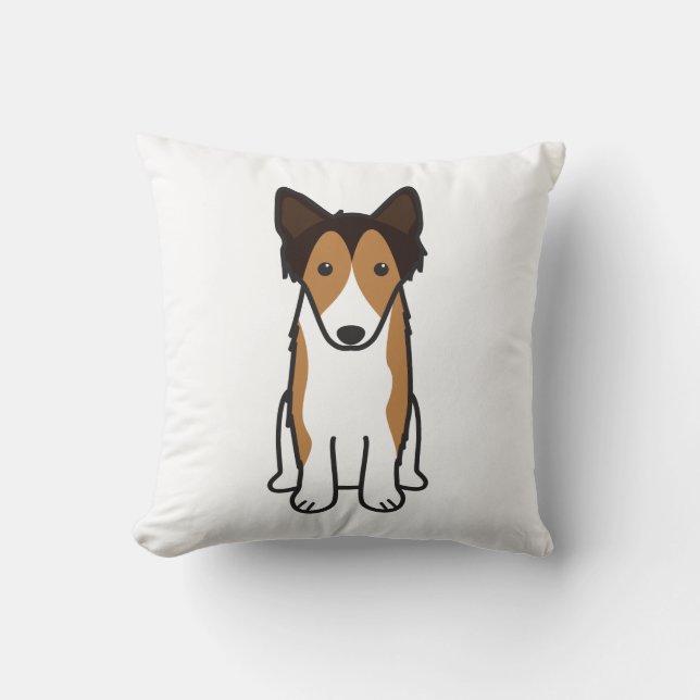 Tecknad för hund för Shetland Sheepdog Kudde (Framsida)