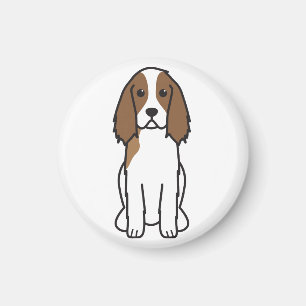 Tecknad för hund för Spaniel för engelsk Spring Magnet