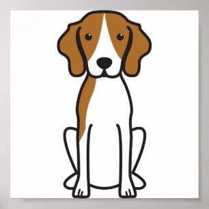 Tecknad för hund för Treeing fotgängareCoonhound Poster