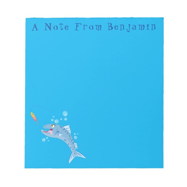 Tecknad för hungrigt fiske i Barracuda Anteckningsblock (Framsida)