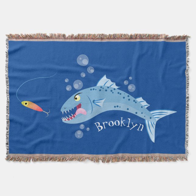 Tecknad för hungrigt fiske i Barracuda Filt (Framsidan)