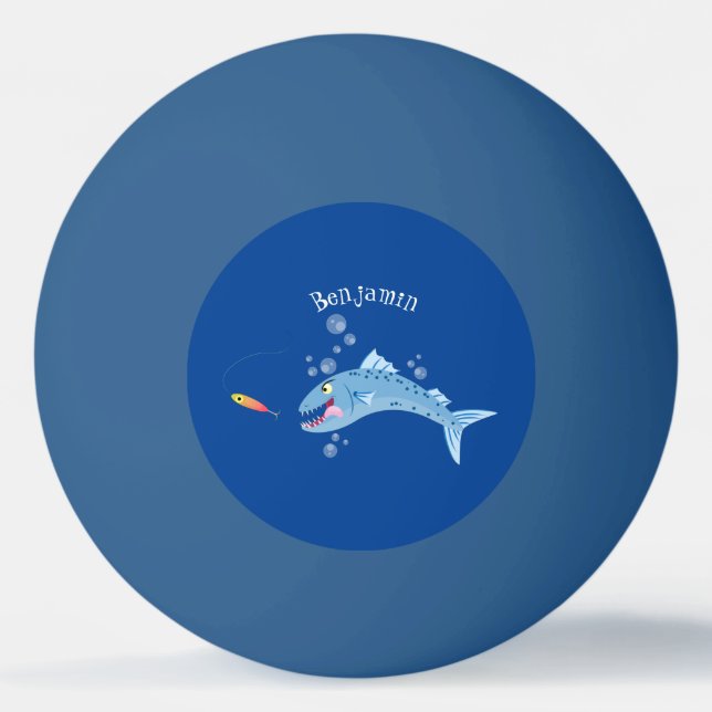 Tecknad för hungrigt fiske i Barracuda Pingisboll (Framsidan)